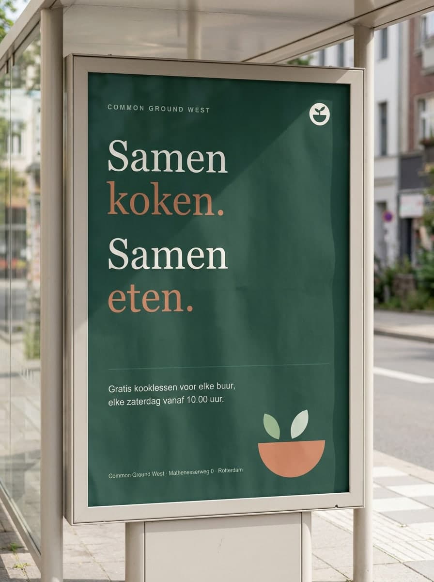 Common Ground: poster voor de kooklessen