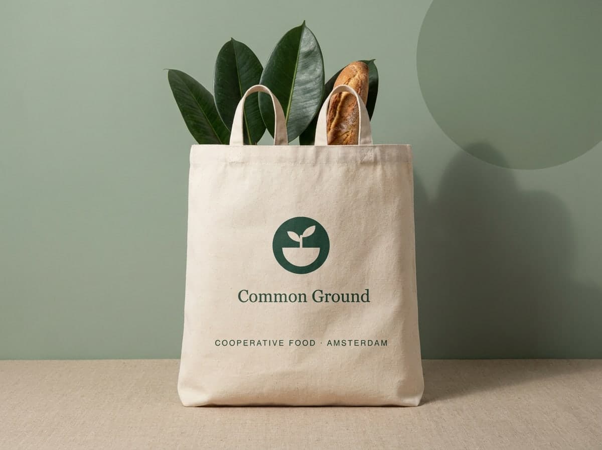 Common Ground: draagtas met gestapeld logo