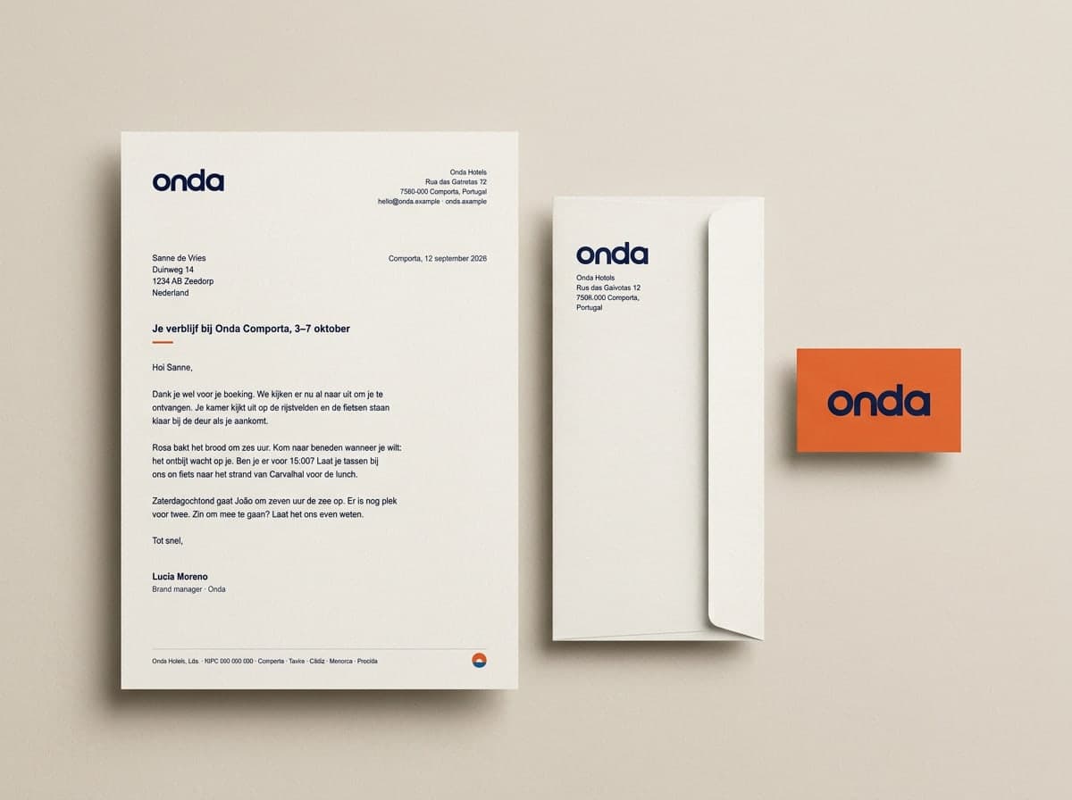Onda: briefpapier en envelop